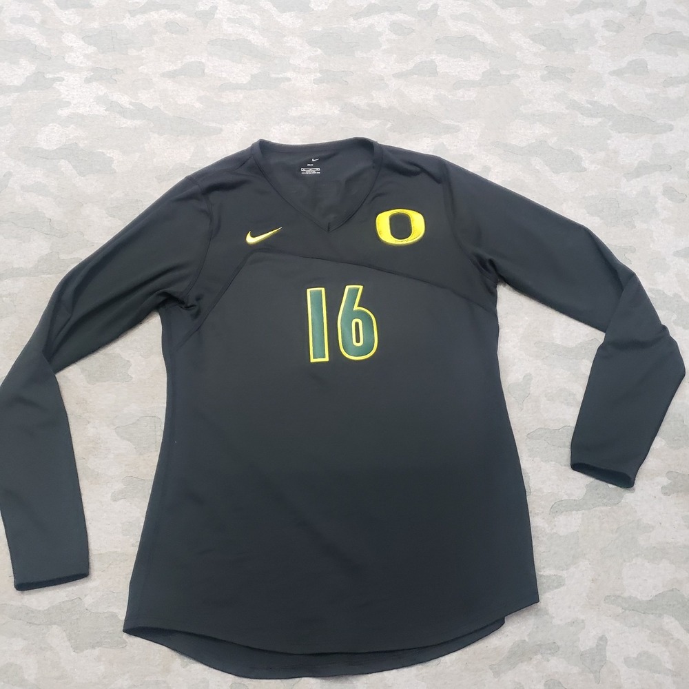 Oregon Ducks Nike Shirt Womens XL Black #16 Long Sleeve
